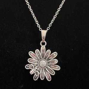 Sunflower With Bee Necklace May Be Personalized